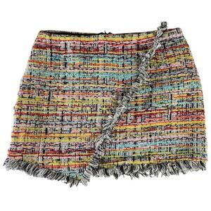 Forever 21 Asymmetrical Blue Red Mini Skirt